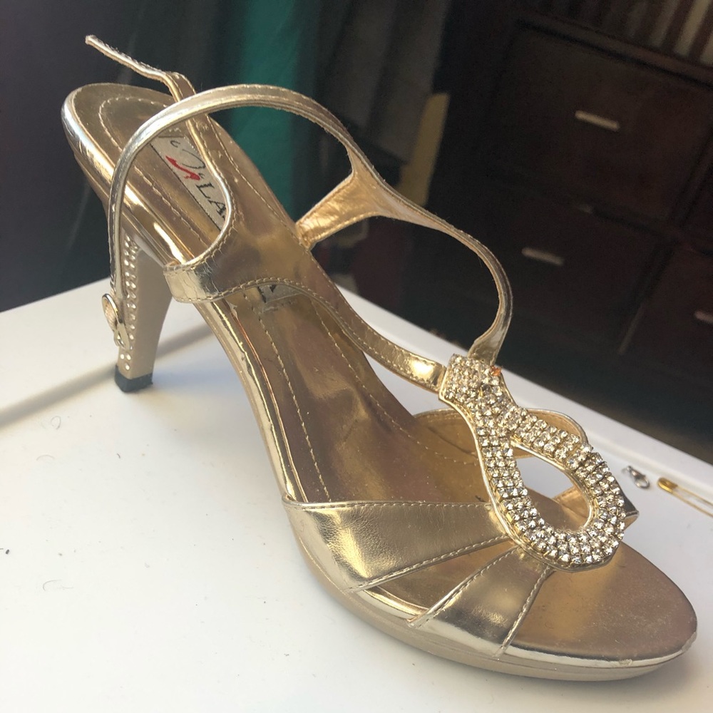 Gold High Heel Shoes